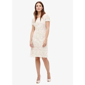 Phase Eight women's Tatiana Embroidered Dress Cameo Ivory Size 10US $340